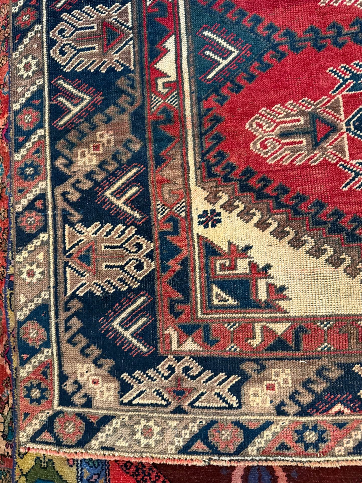 Vintage Turkish Kars Area Rug No. A1196 - 4.2'x5.6'