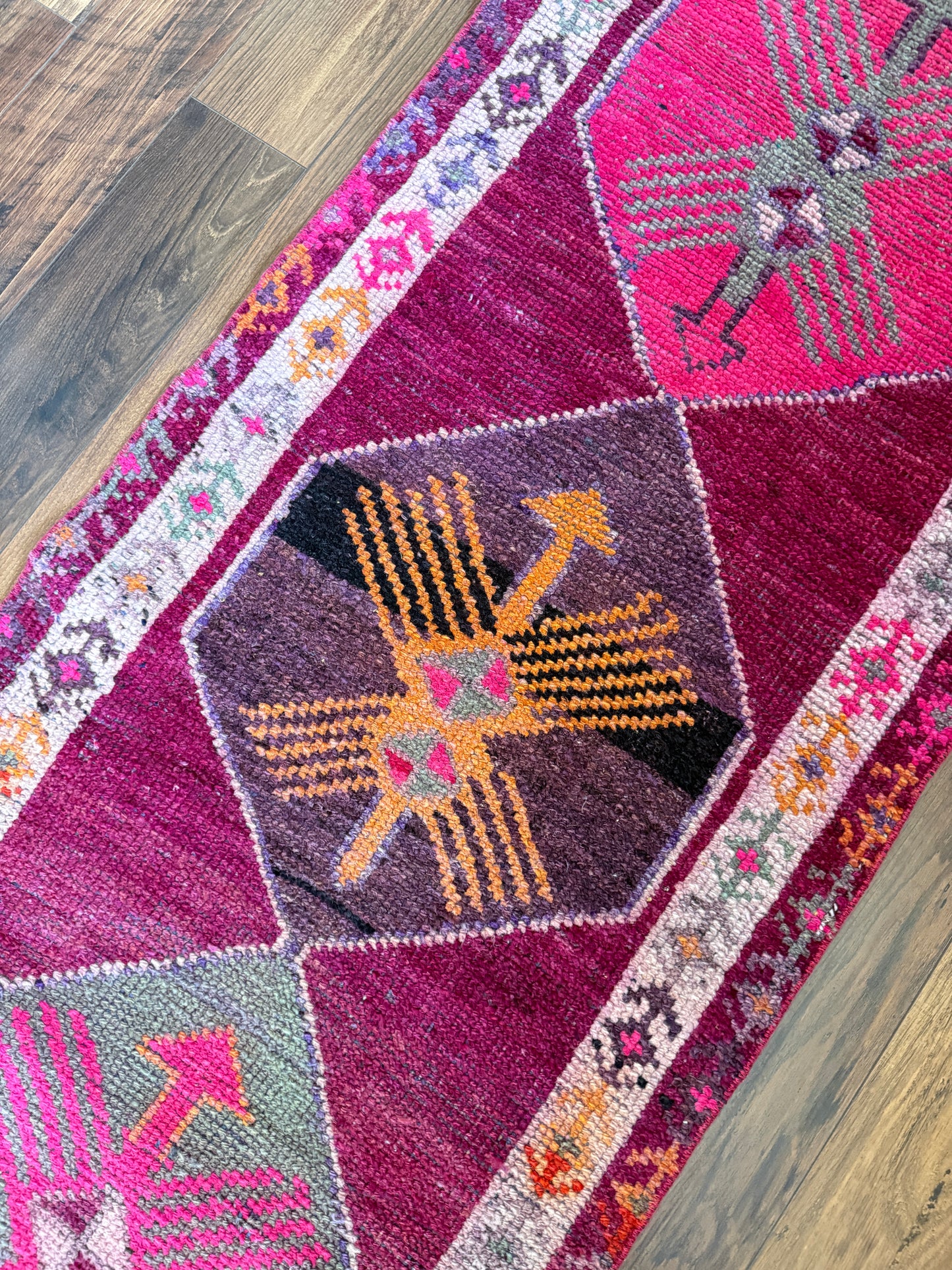 Vintage Turkish Herki Runner Rug No. R1223 - 2.4’x11.8’