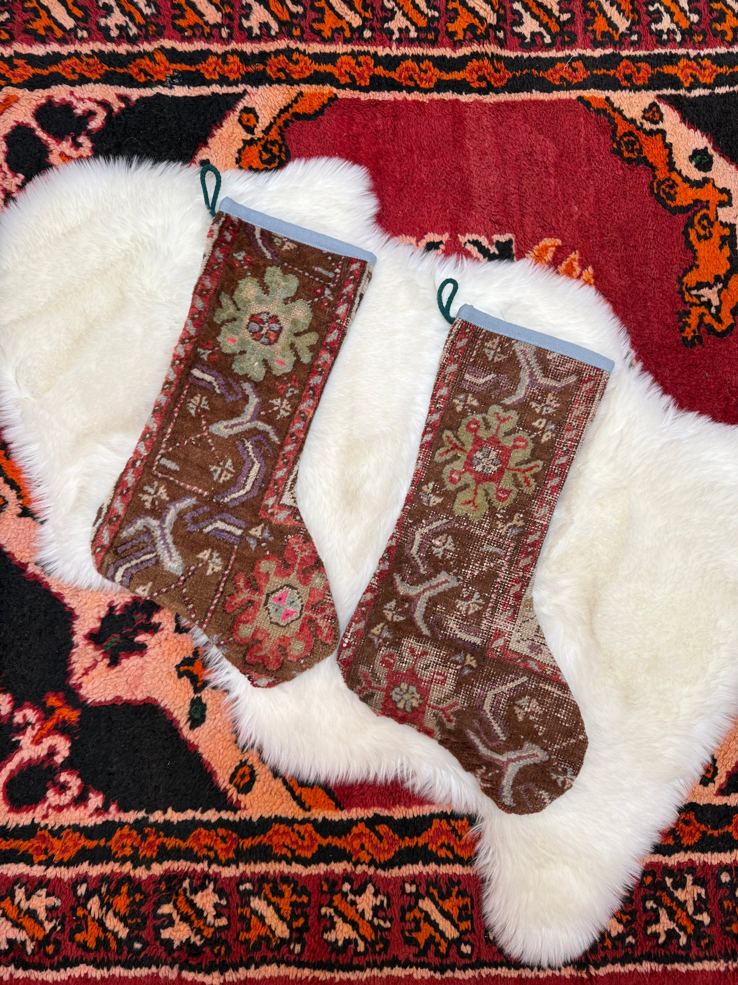 No. S254 - Vintage Turkish Rug Holiday Stocking