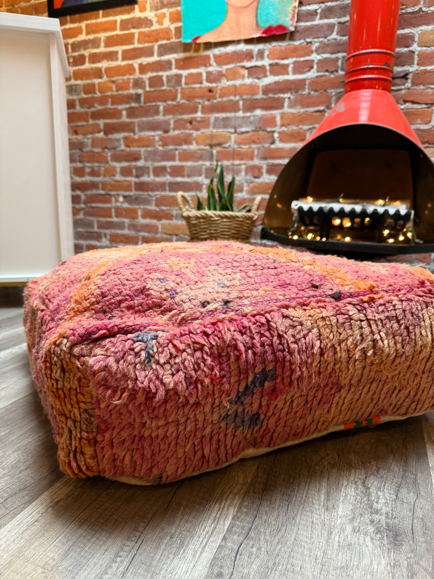 Moroccan Rug Floor Pouf / Pet Bed #367