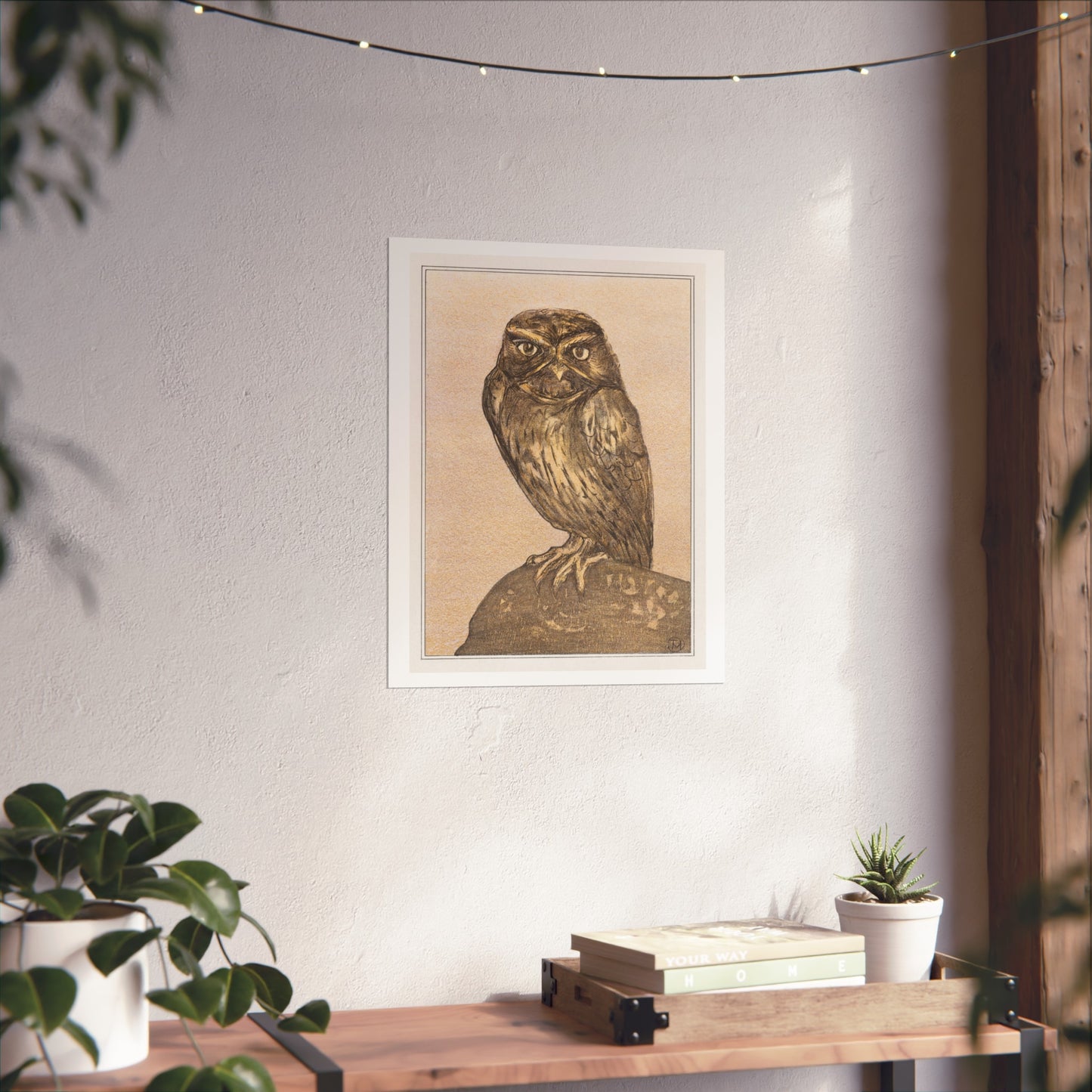 Little Owl on Rock Giclée Print