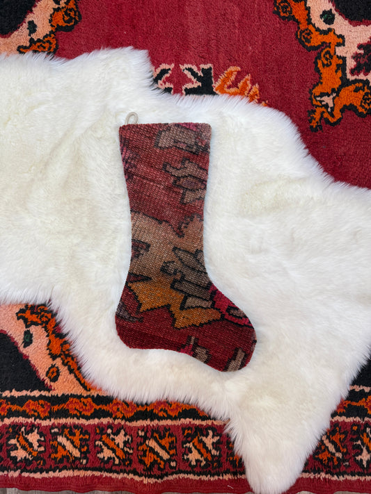 No. S226 - Vintage Turkish Rug Holiday Stocking