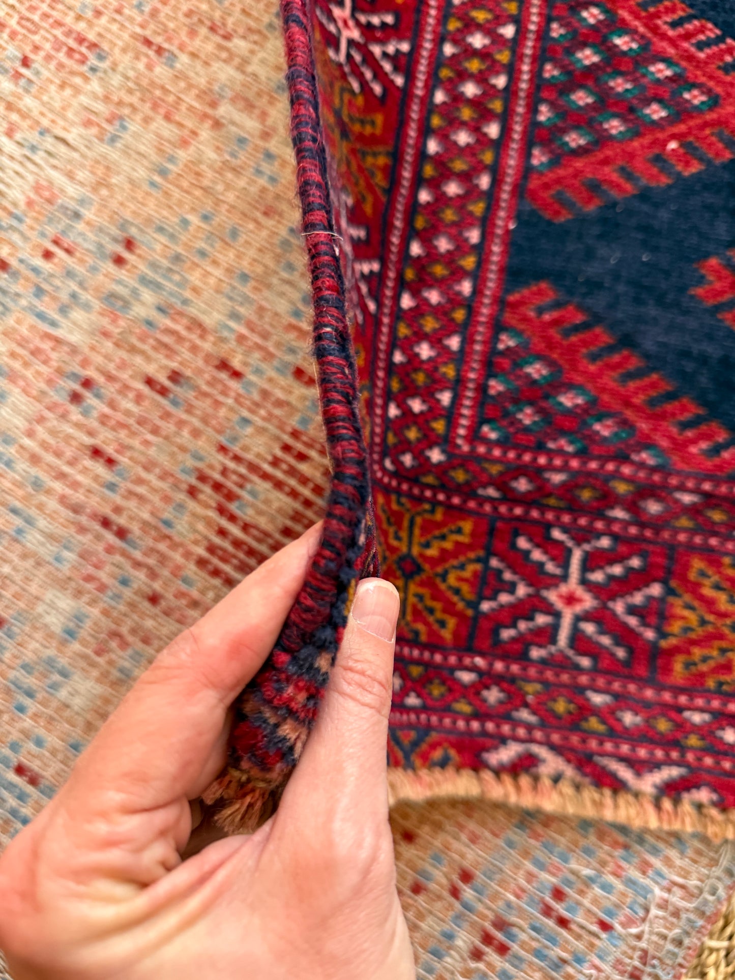 Vintage Afghan Bokhara Area Rug No. A1198 - 2.6'x3.7'