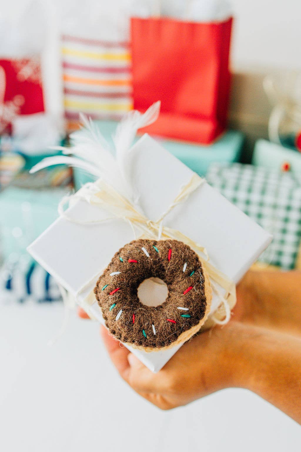 Handmade Donut Felt Ornament