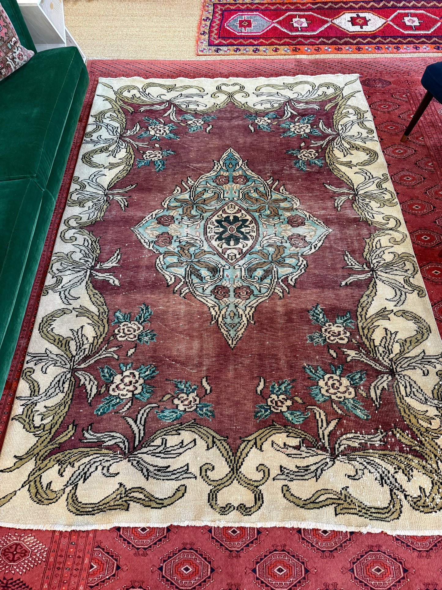 Vintage Turkish Area Rug No. A1191 - 6.1'x9.3'