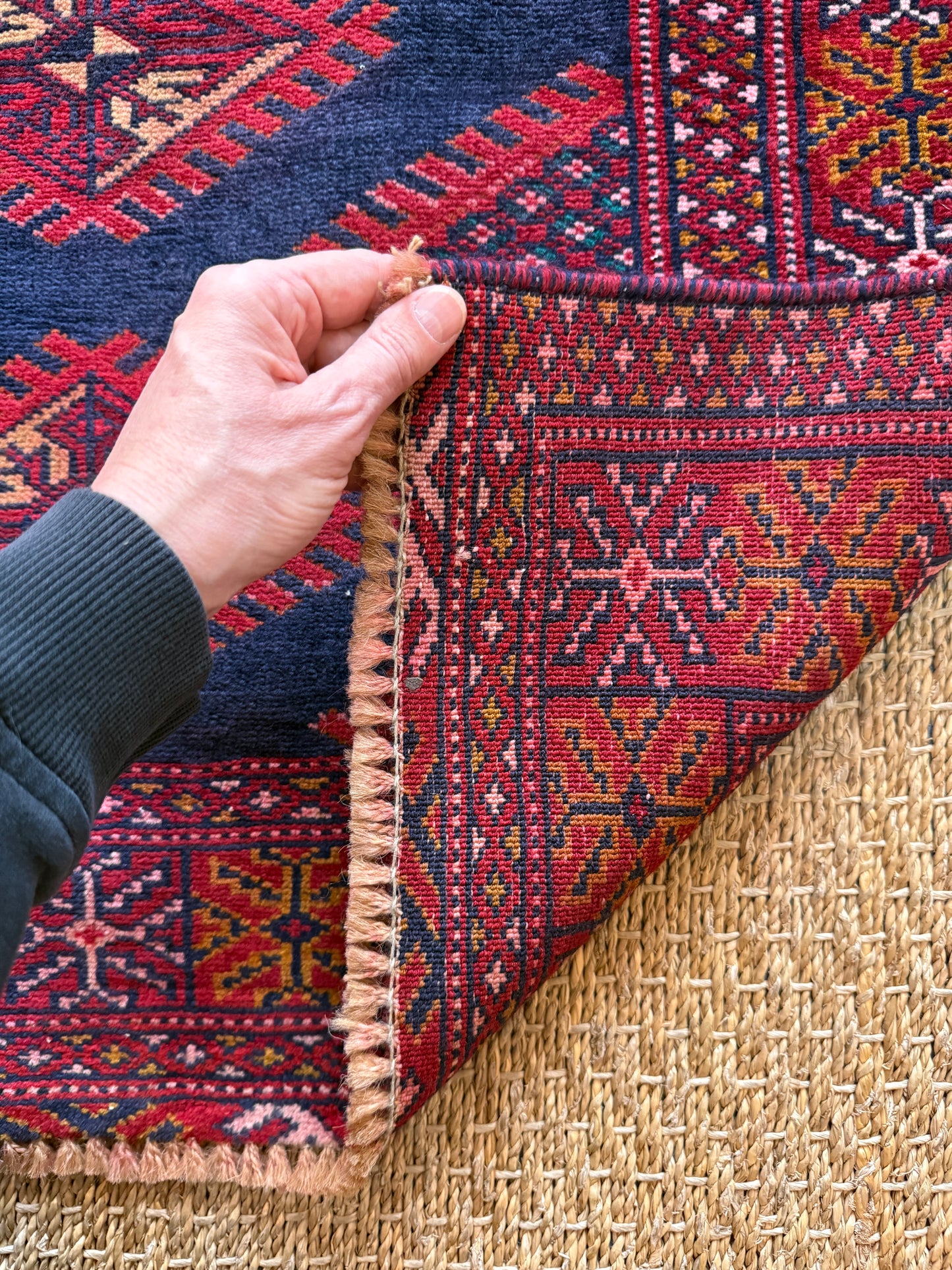 Vintage Afghan Bokhara Area Rug No. A1198 - 2.6'x3.7'