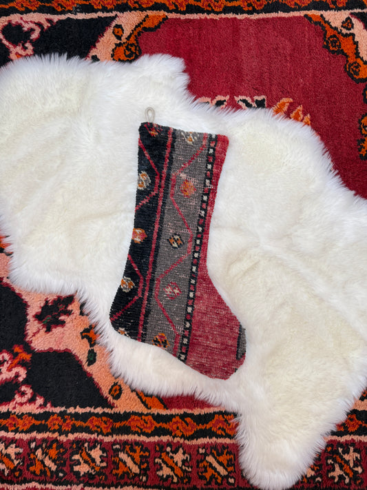 No. S252 - Vintage Turkish Rug Holiday Stocking