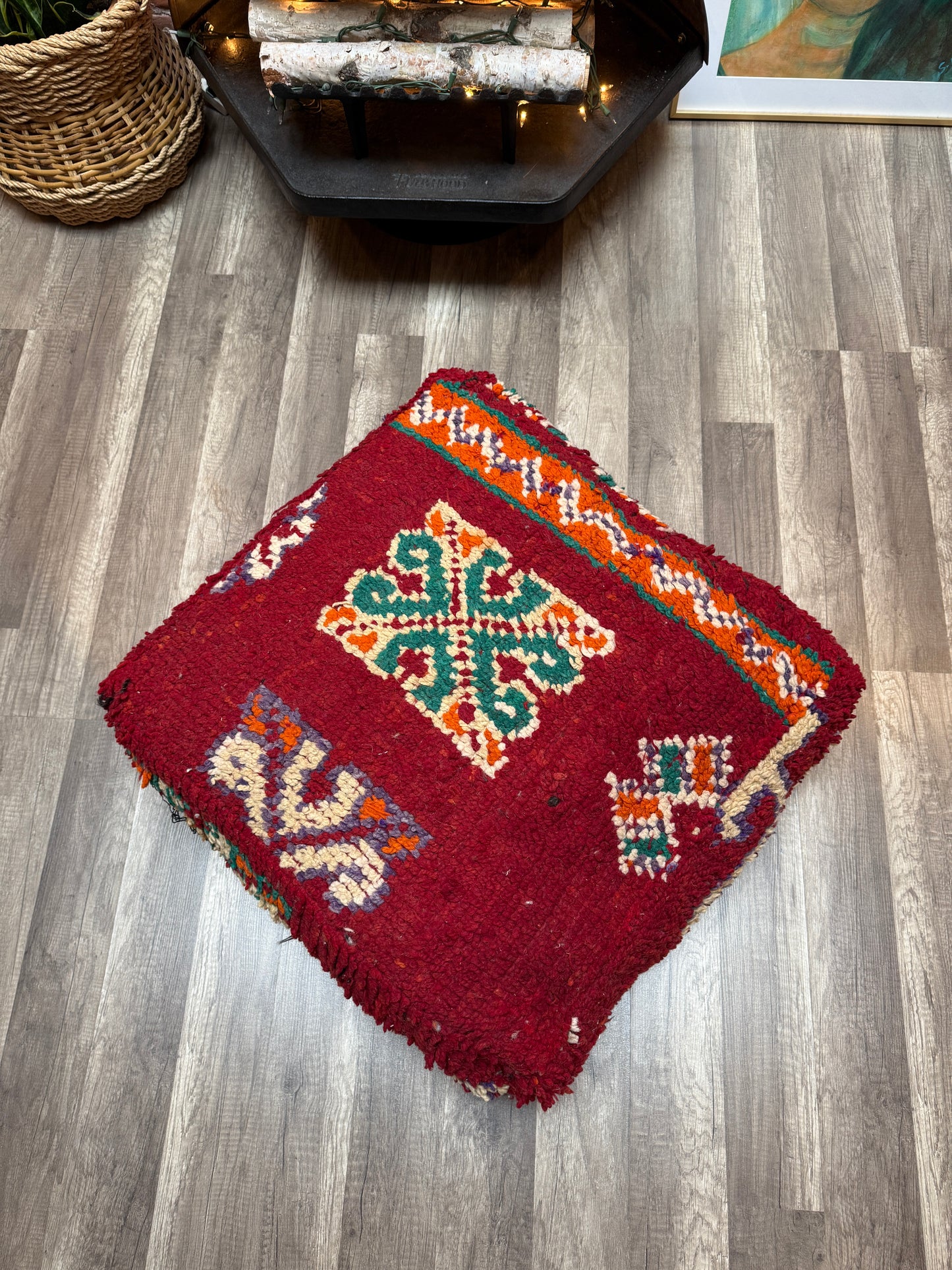 Moroccan Rug Floor Pouf / Pet Bed #364