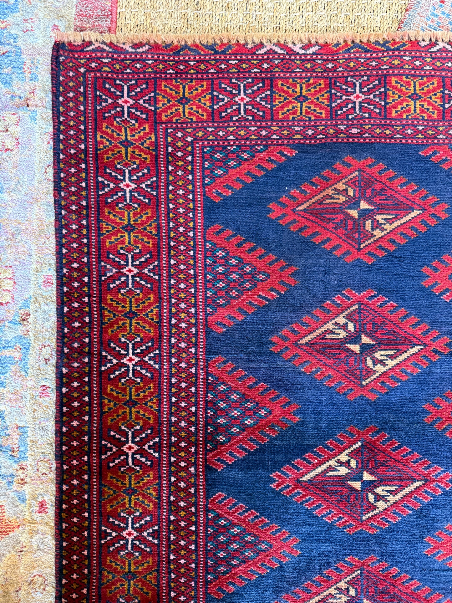 Vintage Afghan Bokhara Area Rug No. A1198 - 2.6'x3.7'