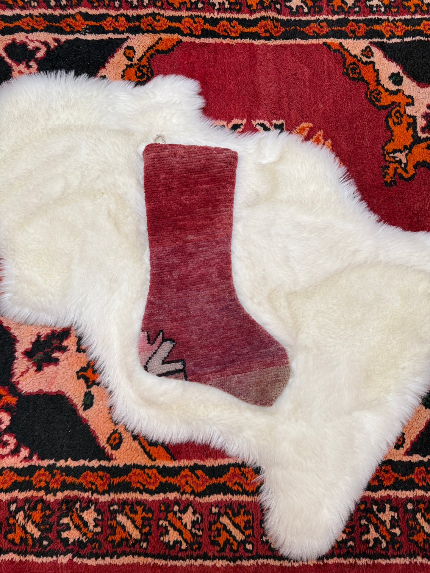 No. S251 - Vintage Turkish Rug Holiday Stocking