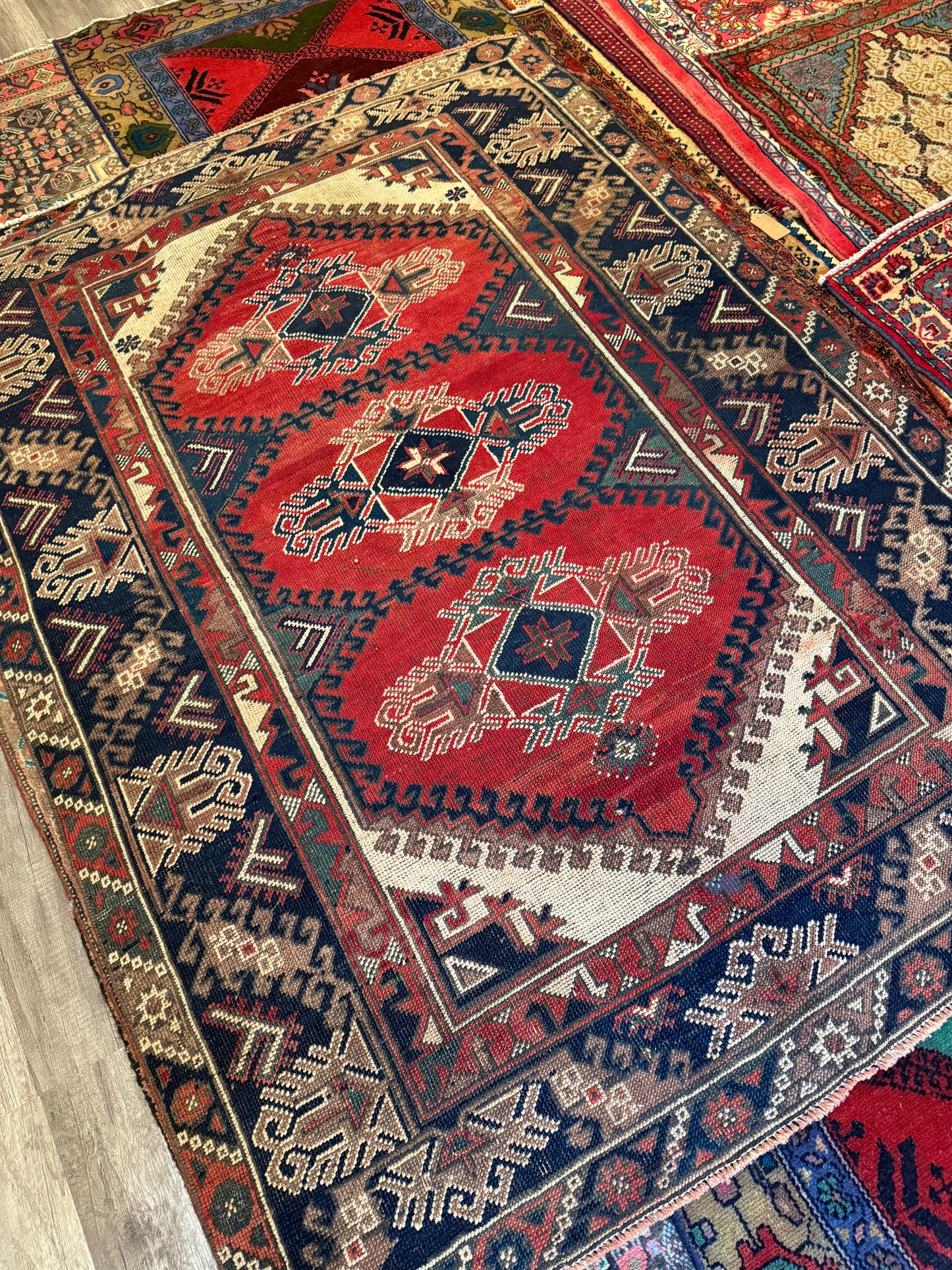 Vintage Turkish Kars Area Rug No. A1196 - 4.2'x5.6'