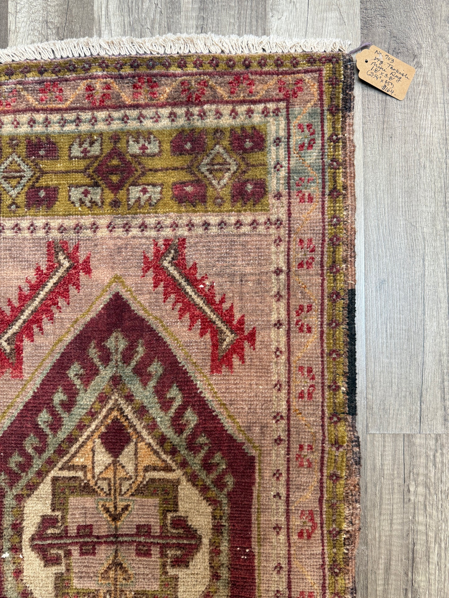 Vintage Turkish Mini Rug 1.8’x3.8' - No. 703
