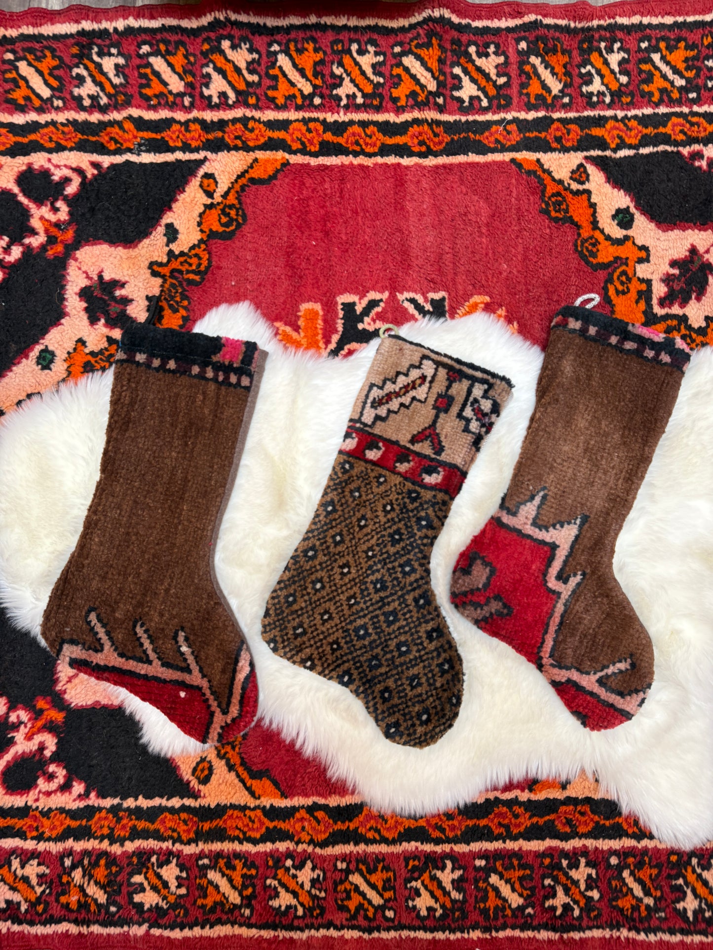No. S243 - Vintage Turkish Rug Holiday Stocking