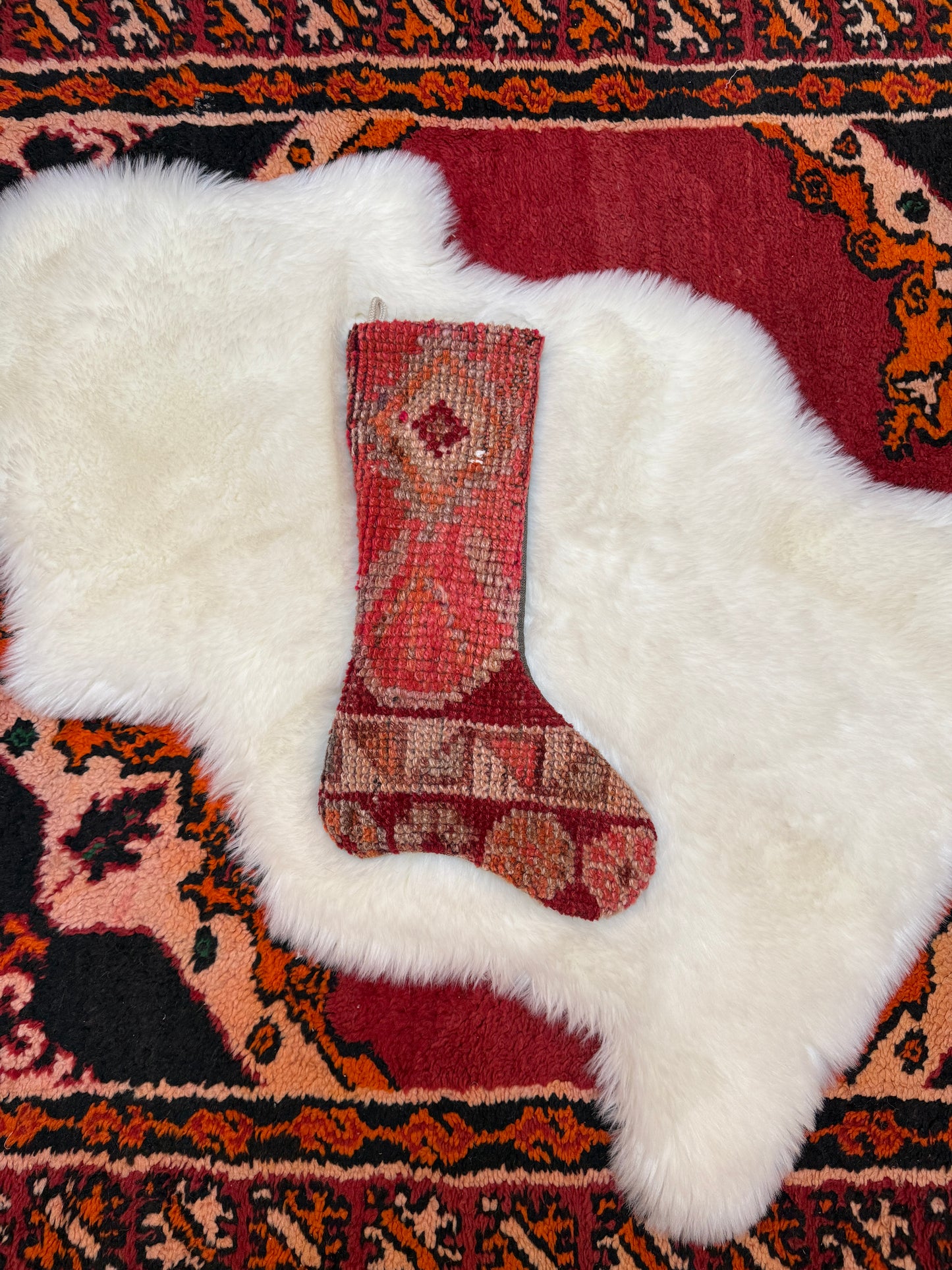 No. S233 - Vintage Turkish Rug Holiday Stocking