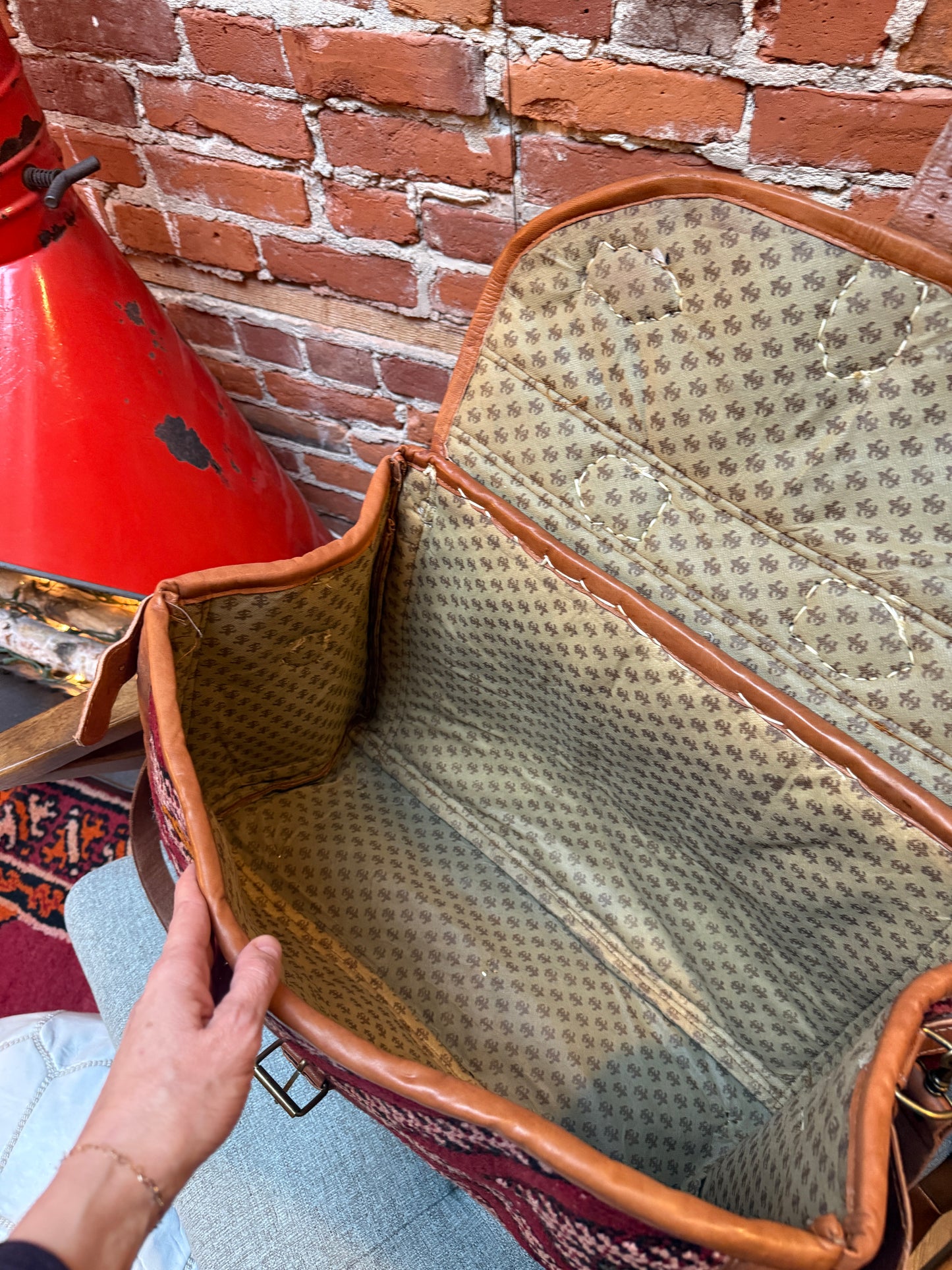 Kilim Duffle Weekend Bag | Handmade Leather Travel Bag Made in Morocco - No. BAG158