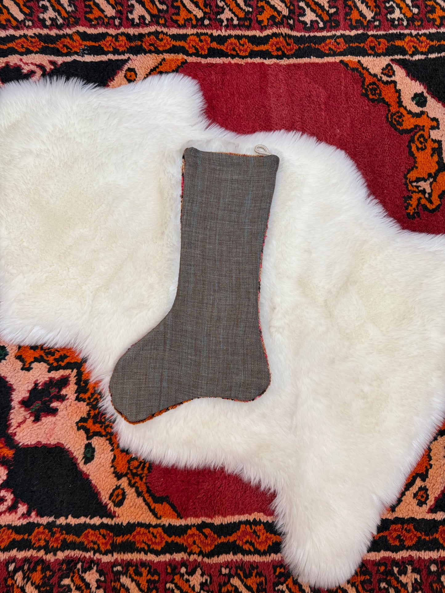 No. S232 - Vintage Turkish Rug Holiday Stocking