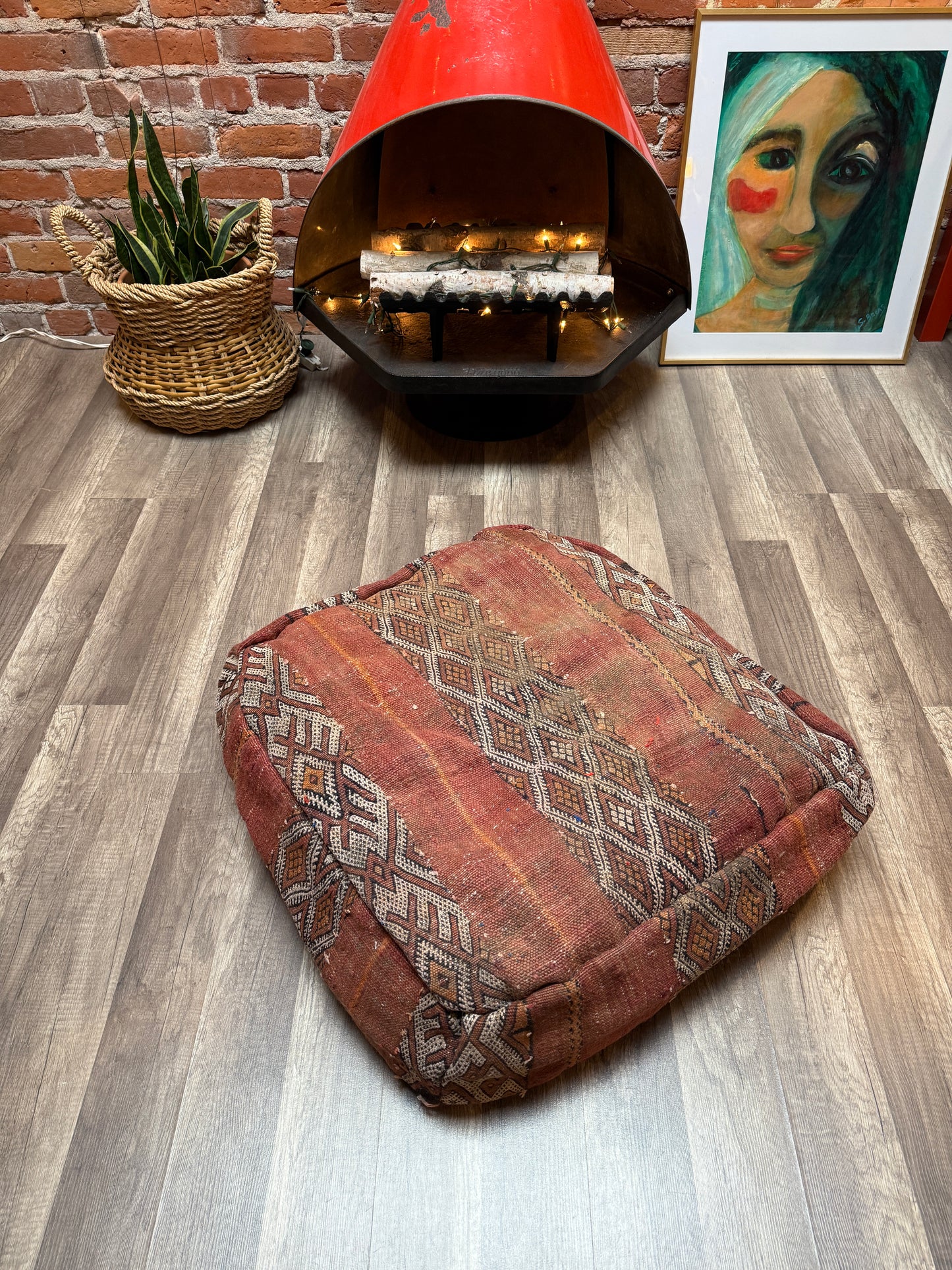 Moroccan Rug Floor Pouf / Pet Bed #370