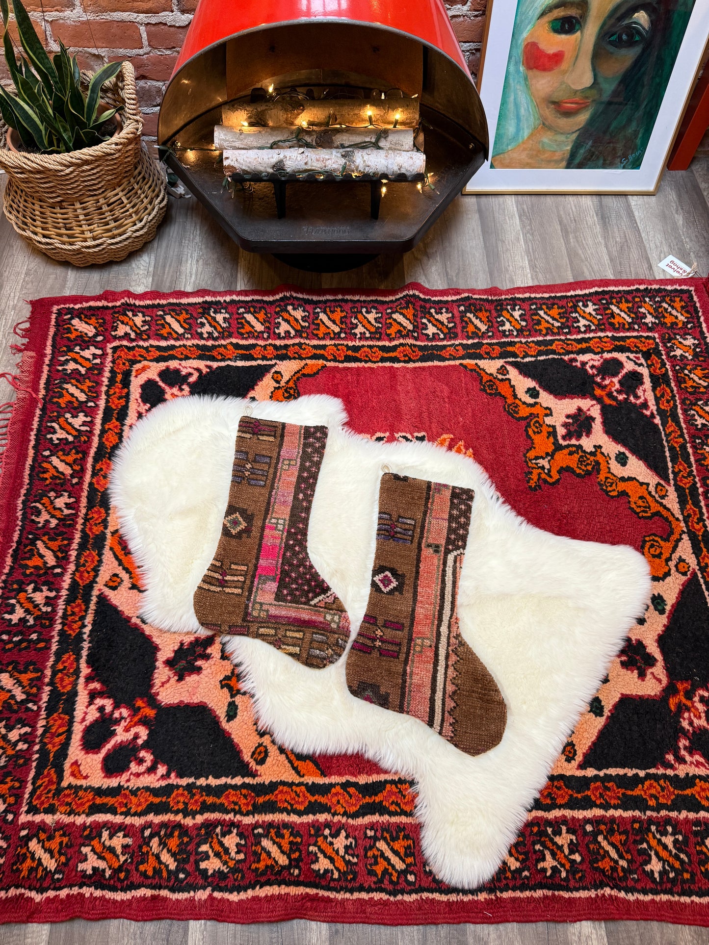 No. S256 - Vintage Turkish Rug Holiday Stocking