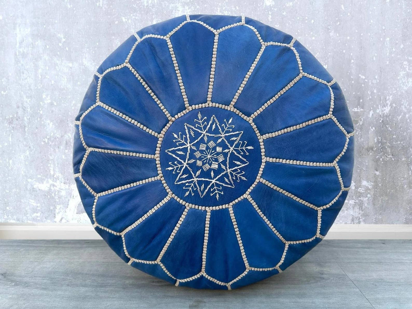 Moroccan Ottoman pouf - Handmade Leather Pouf: Pink
