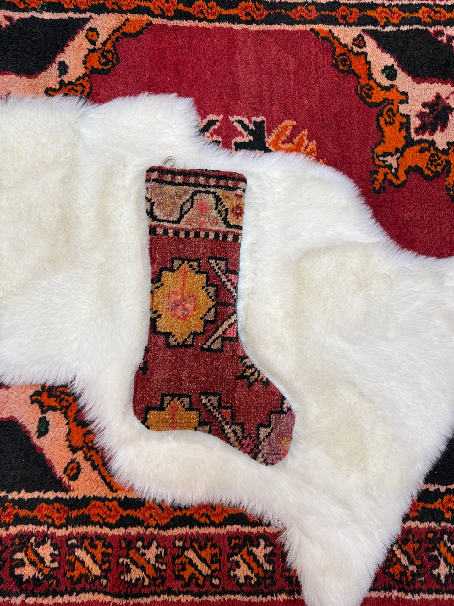 No. S230 - Vintage Turkish Rug Holiday Stocking