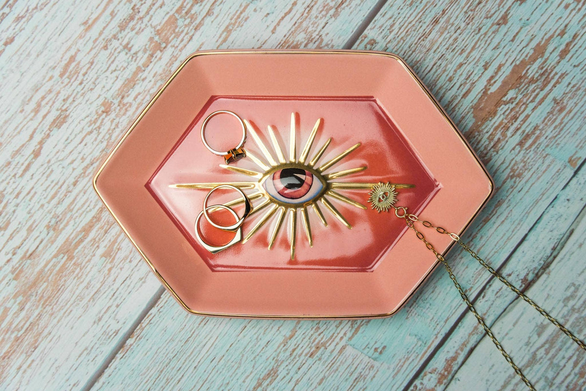 Evil Eye Trinket Dish Pink