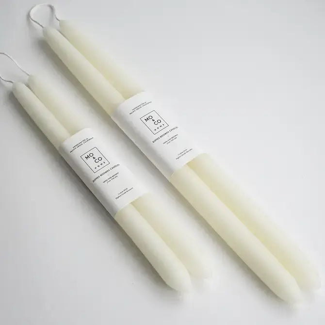 100% Beeswax Dipped Taper Candles | All Natural, Handmade: Eucalyptus / Large (14" Long)