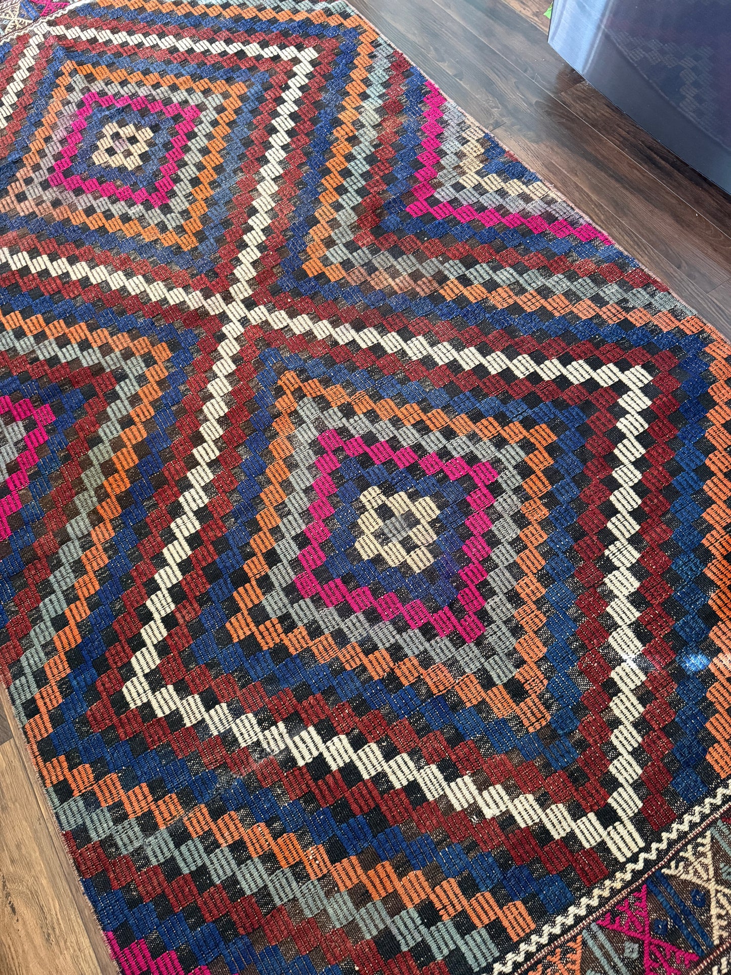 Vintage Turkish Kilim Area Rug No. A1224 - 4.8’x9.8’