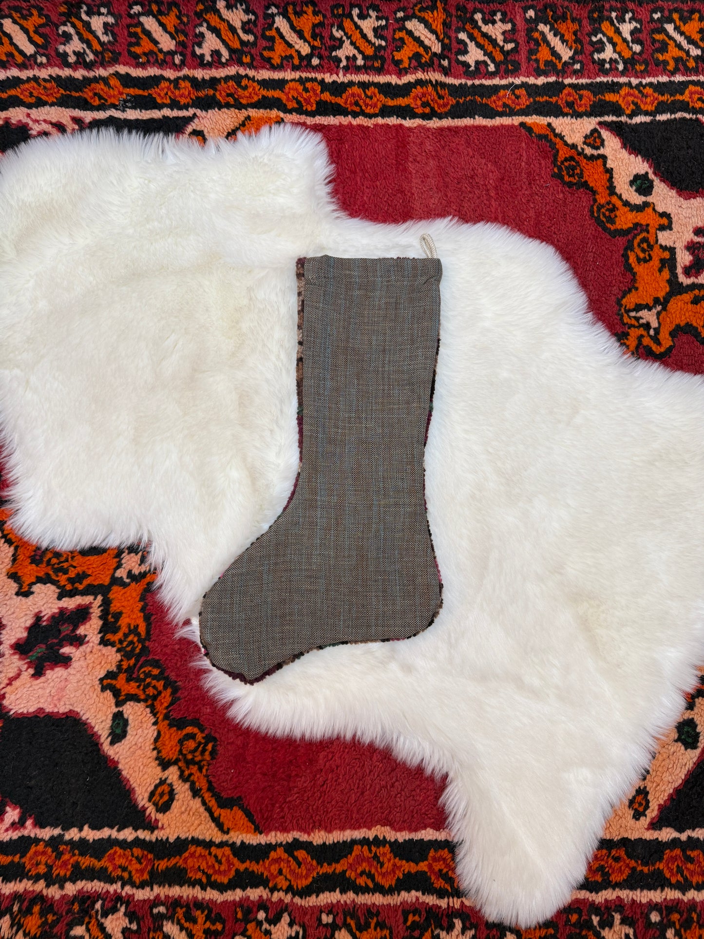 No. S239 - Vintage Turkish Rug Holiday Stocking