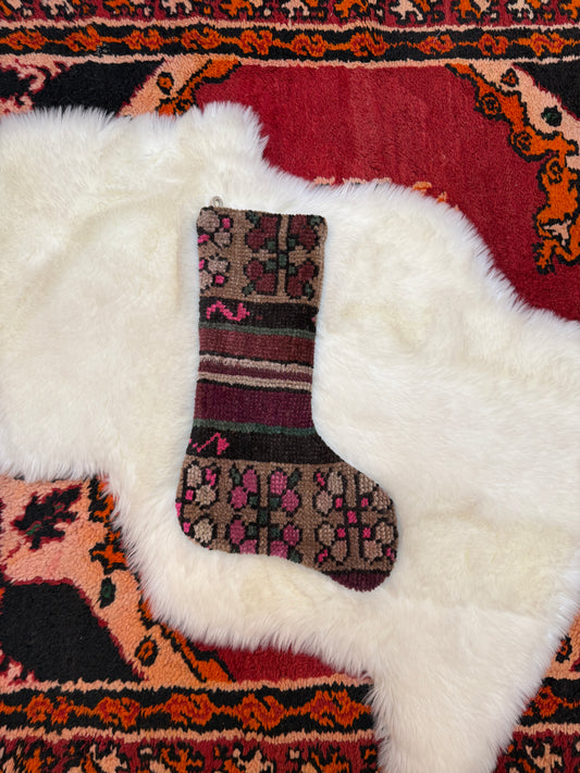 No. S237 - Vintage Turkish Rug Holiday Stocking