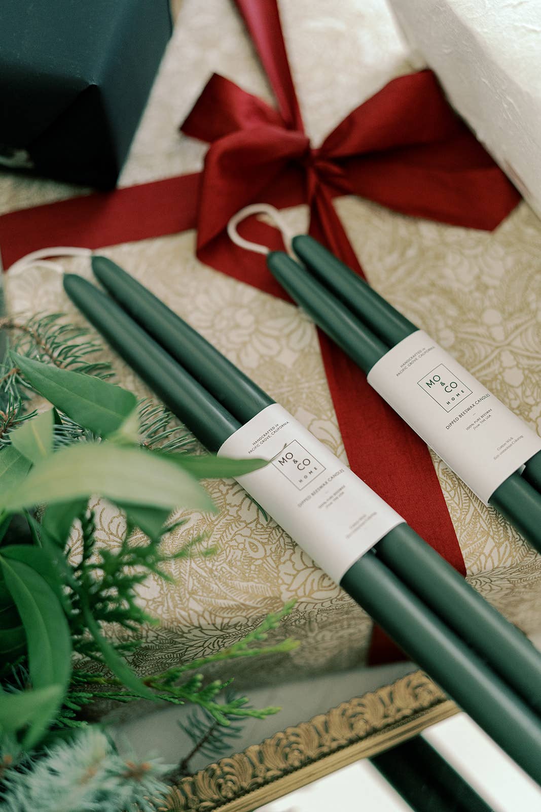 Forest Green | Dipped Beeswax Taper Candles | All Natural: 14 Inch