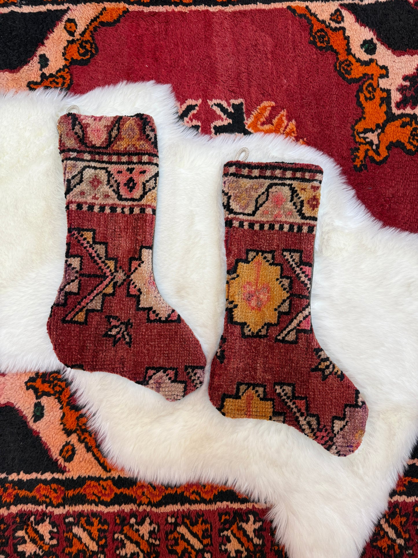 No. S229 - Vintage Turkish Rug Holiday Stocking