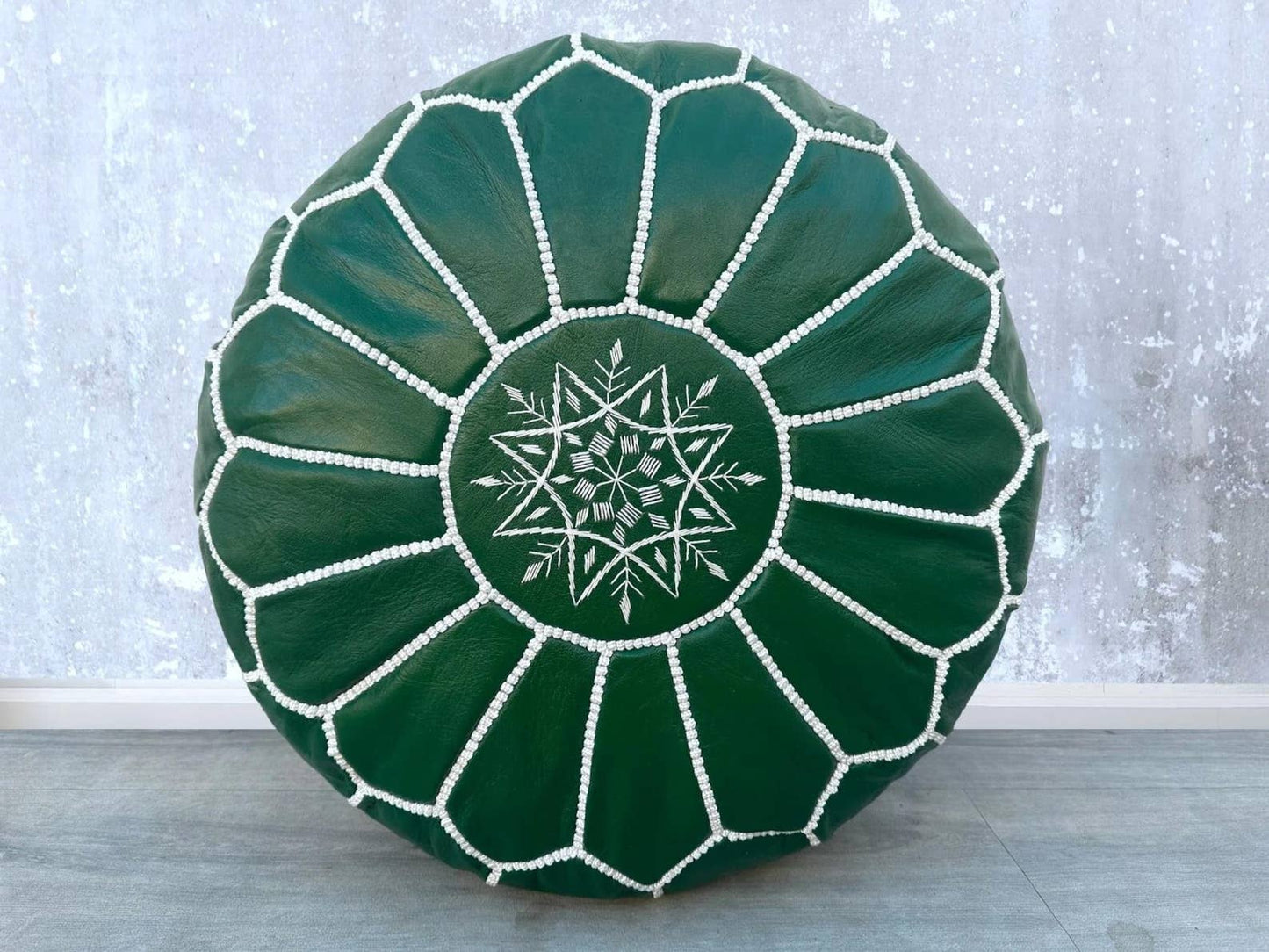 Moroccan Ottoman pouf - Handmade Leather Pouf: Pink
