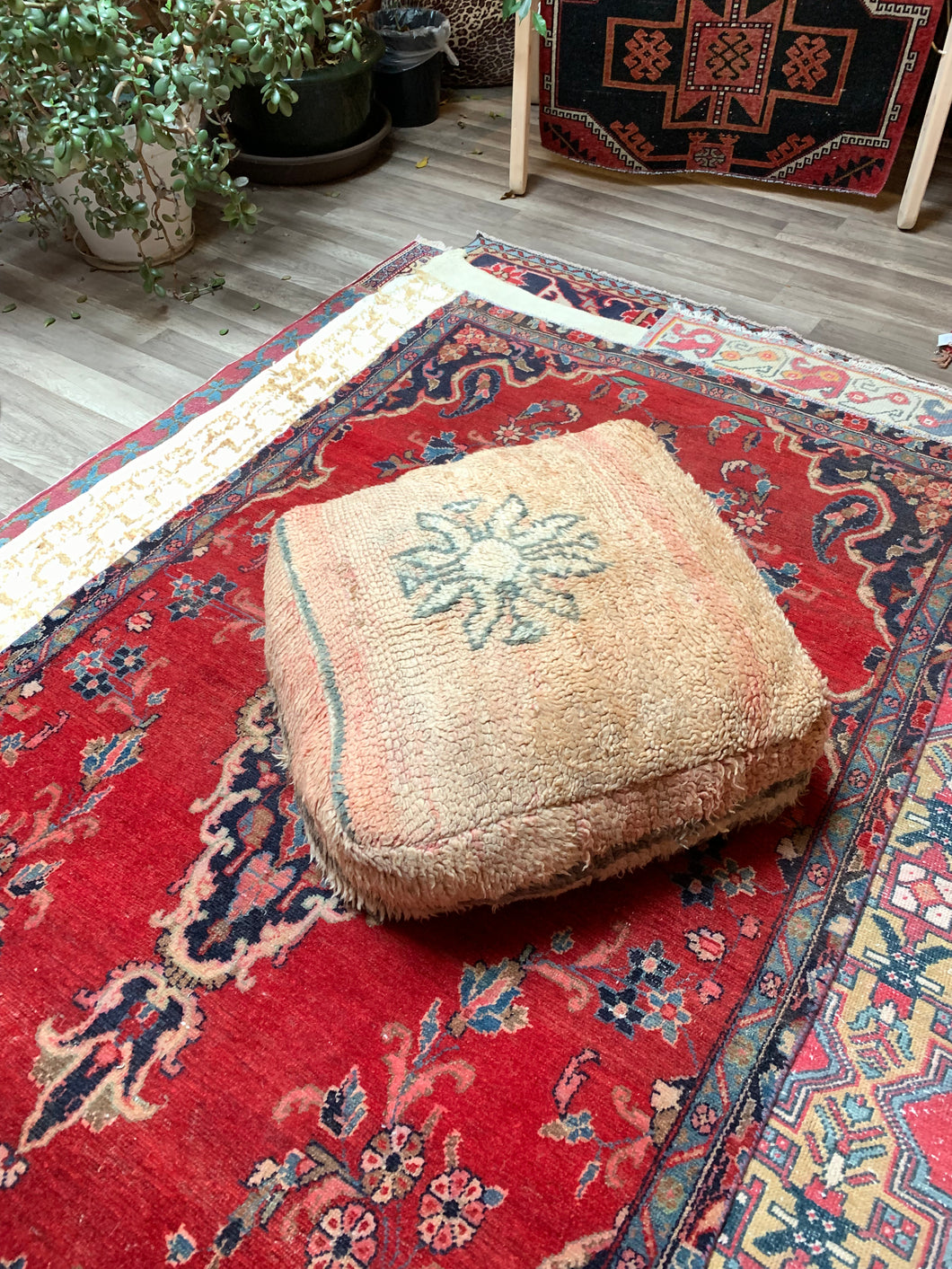 Moroccan Rug Floor Pouf / Pet Bed #354