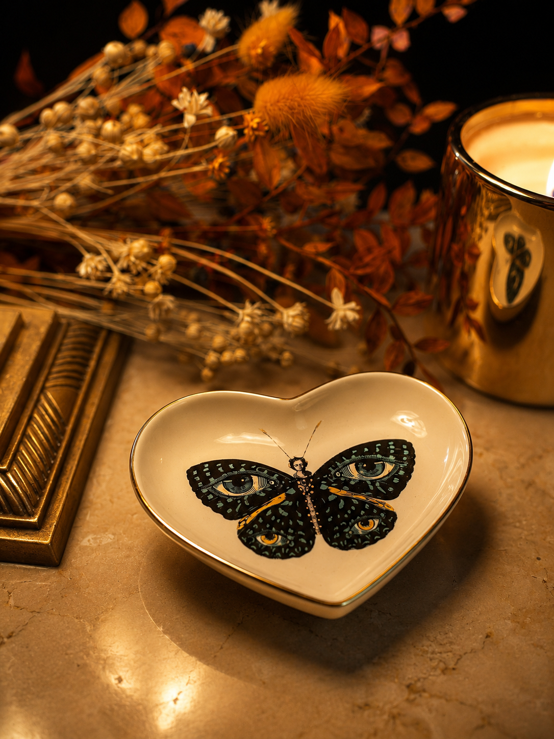 Madame Butterly Ceramic Heart Dish