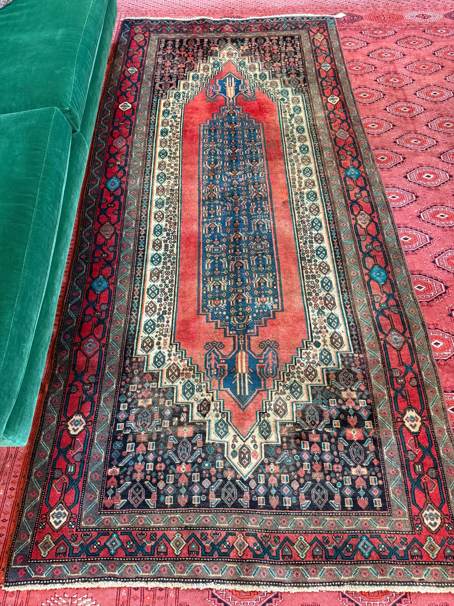 Vintage Persian Sirjan Area Rug No. A1193 - 4.1'x9.1'