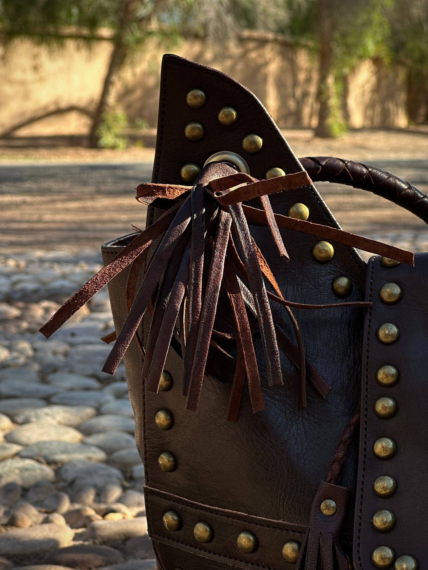 Handmade fringe Brown Leather Hobo Bag, Chic Shoulder Purse