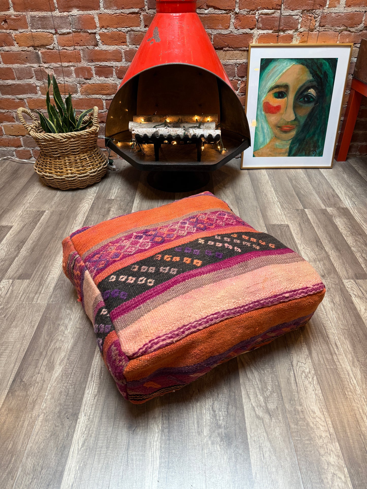 Moroccan Rug Floor Pouf / Pet Bed #369