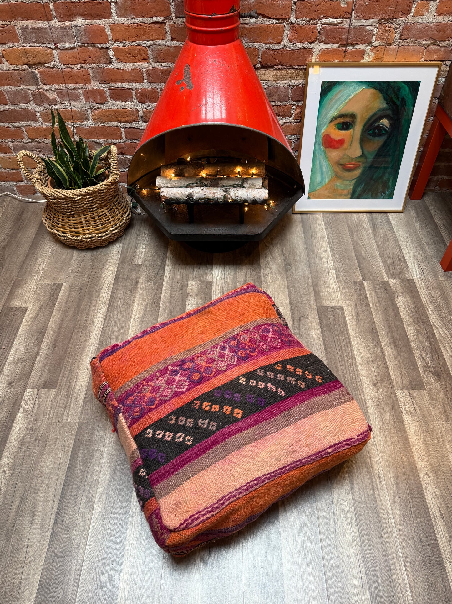 Moroccan Rug Floor Pouf / Pet Bed #369
