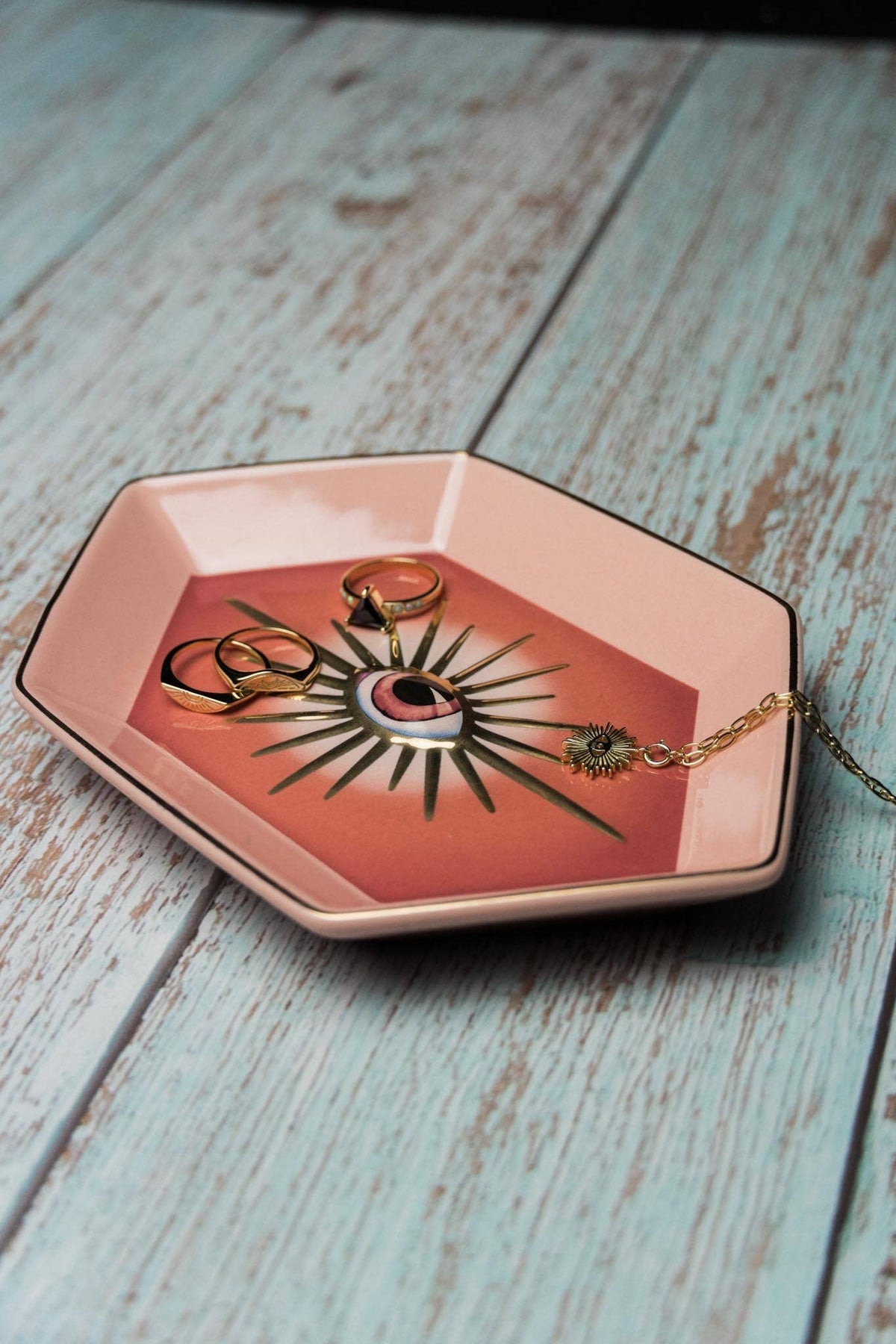 Evil Eye Trinket Dish Pink