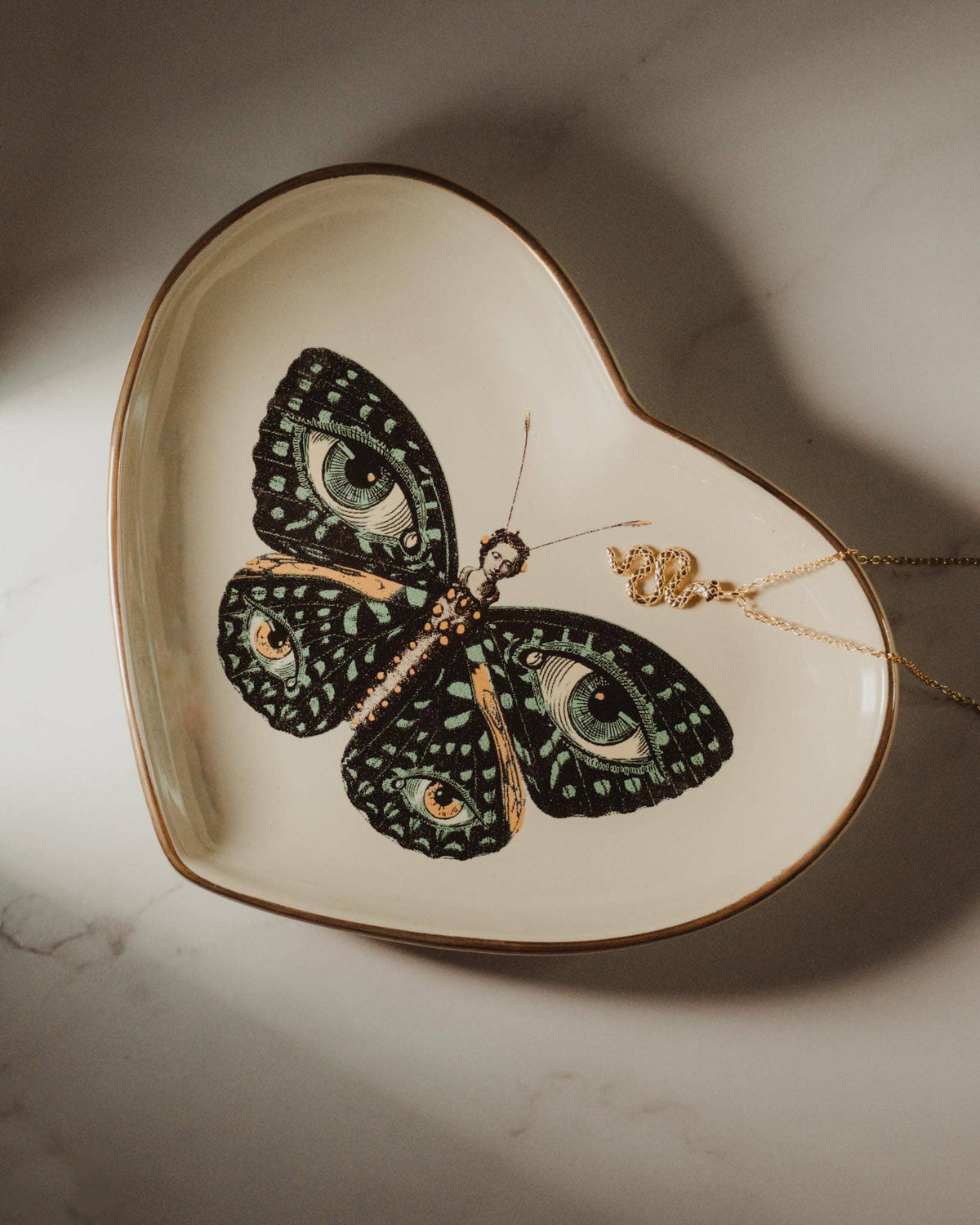Madame Butterly Ceramic Heart Dish