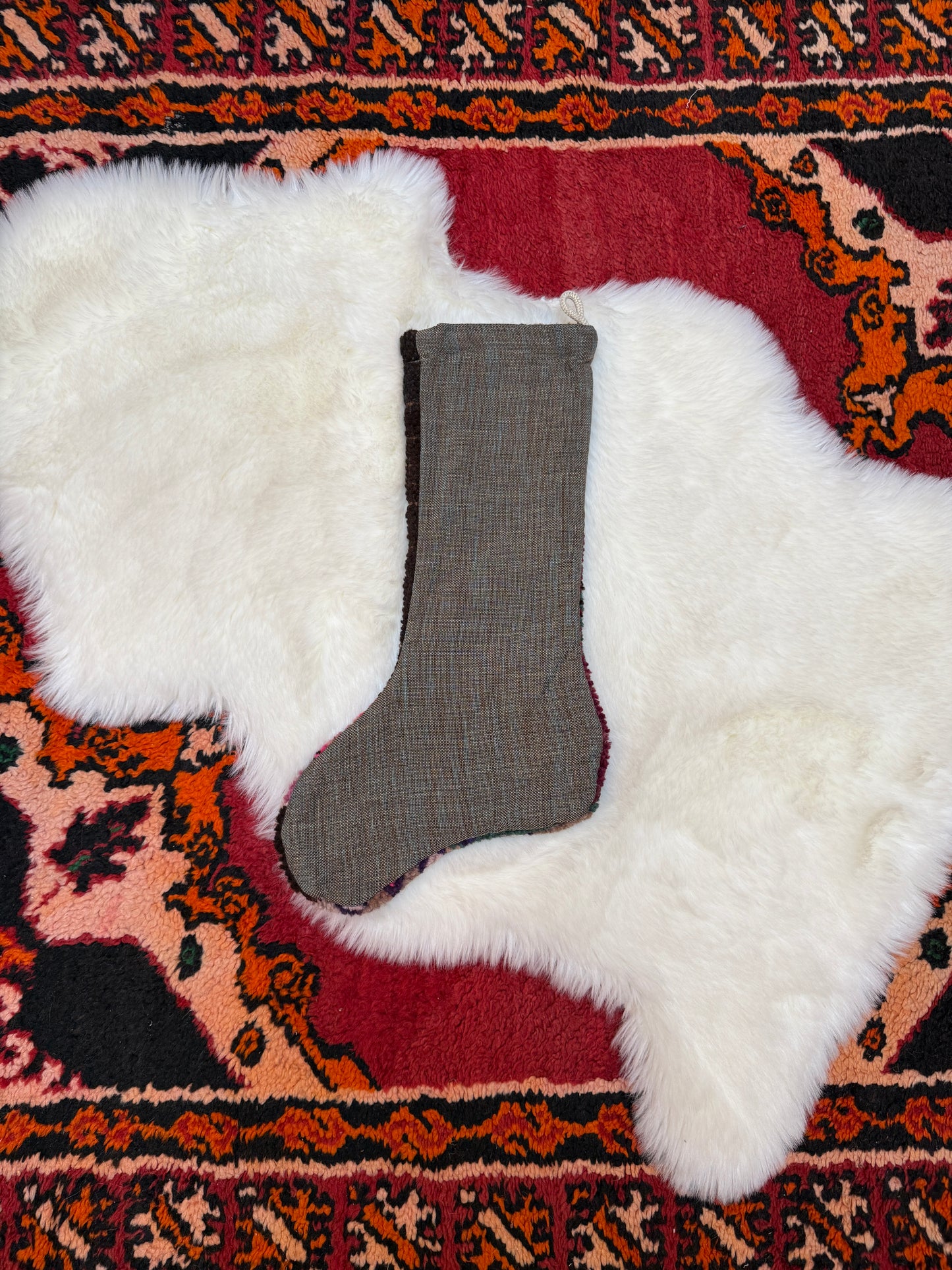 No. S257 - Vintage Turkish Rug Holiday Stocking