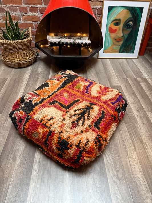 Moroccan Rug Floor Pouf / Pet Bed #366