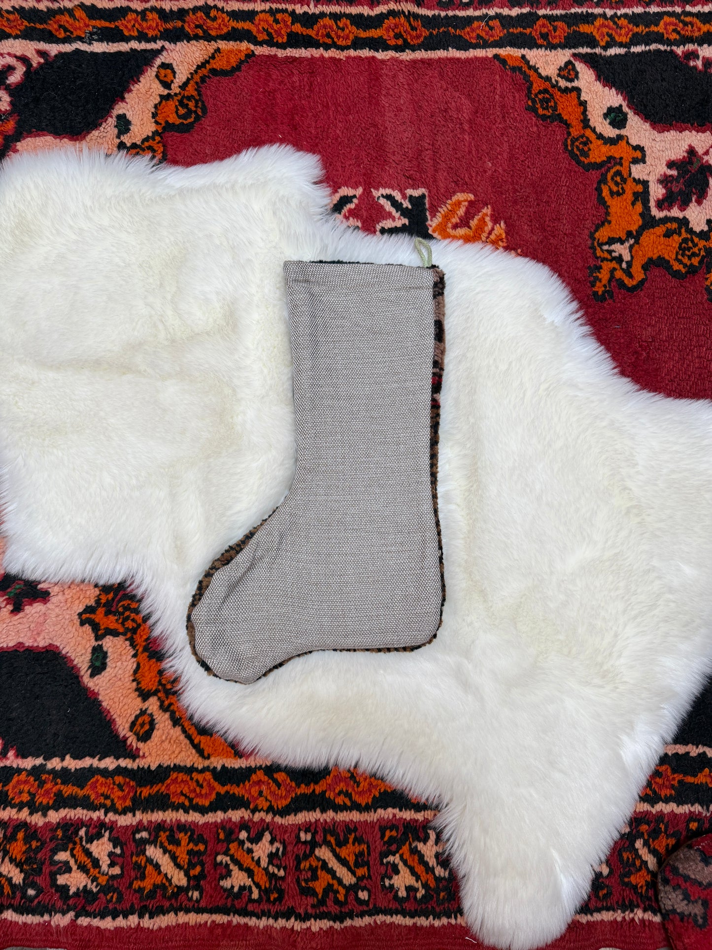 No. S243 - Vintage Turkish Rug Holiday Stocking