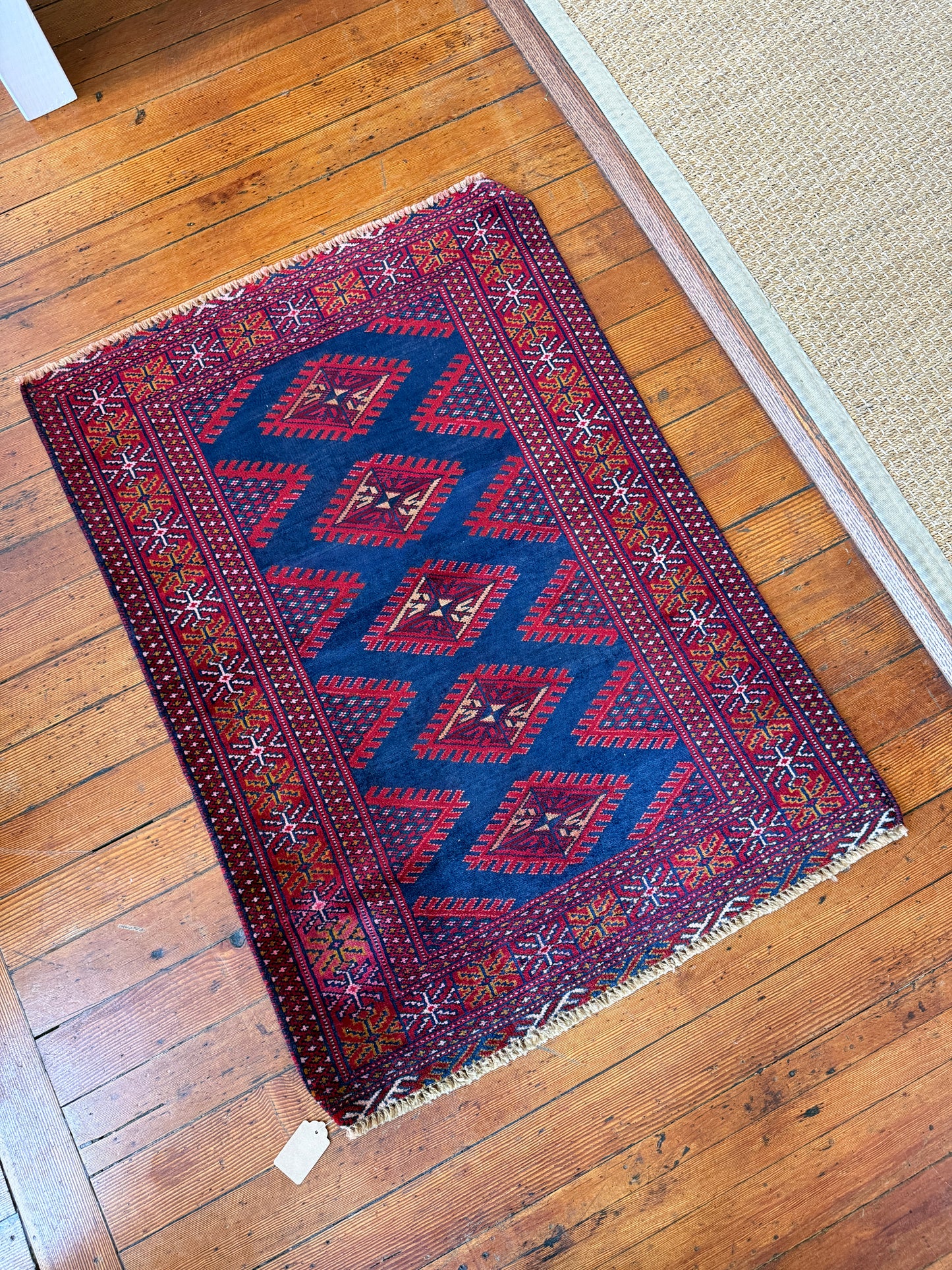 Vintage Afghan Bokhara Area Rug No. A1198 - 2.6'x3.7'