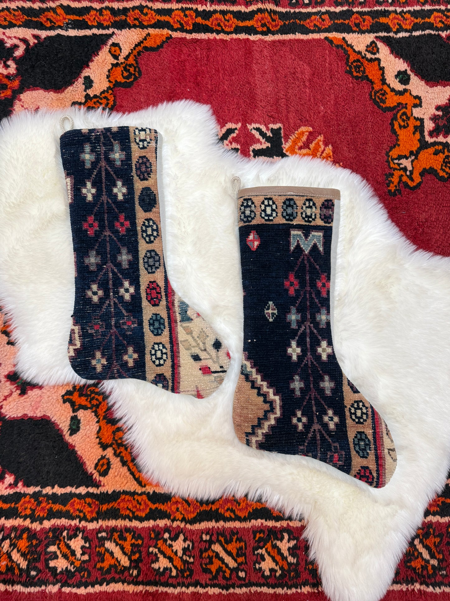 No. S240 - Vintage Turkish Rug Holiday Stocking