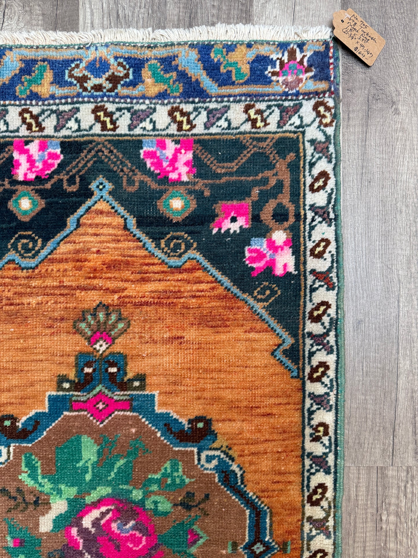 Vintage Turkish Mini Rug 1.8’x3.9' - No. 705