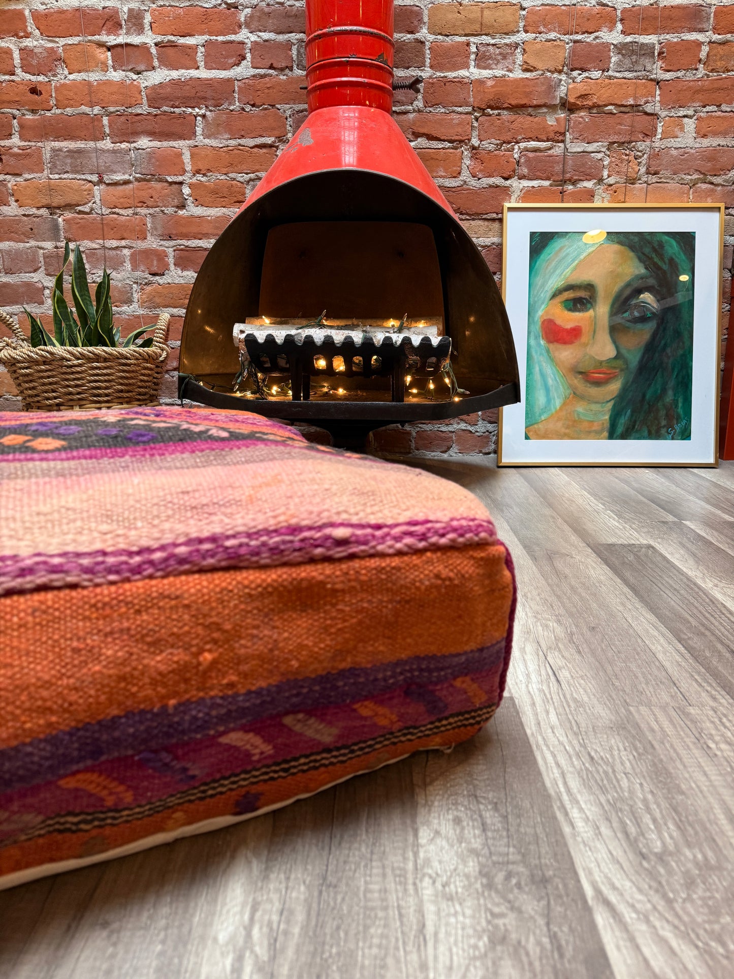 Moroccan Rug Floor Pouf / Pet Bed #369