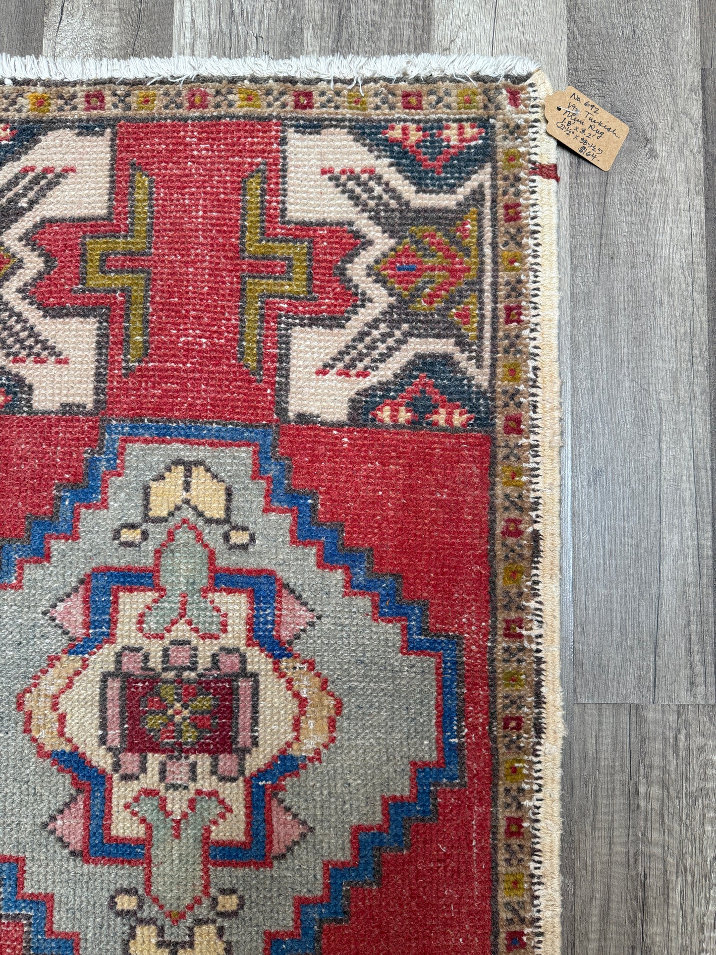 Vintage Turkish Mini Rug 1.8’x3.2' - No. 692