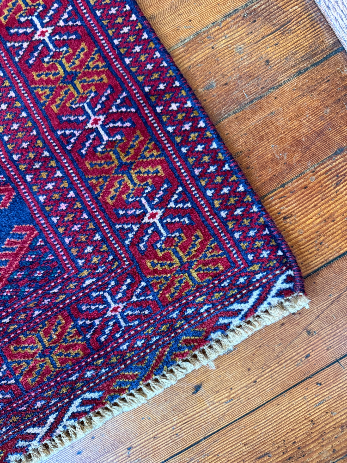 Vintage Afghan Bokhara Area Rug No. A1198 - 2.6'x3.7'