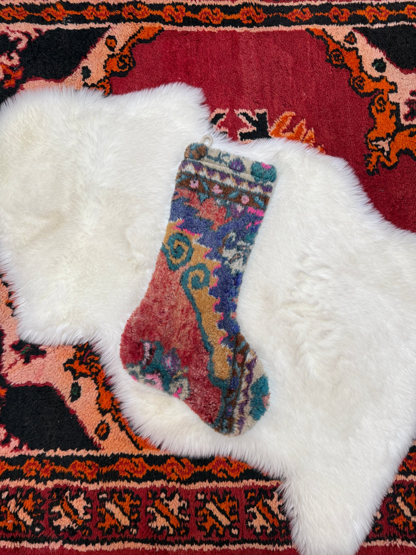 No. S247 - Vintage Turkish Rug Holiday Stocking
